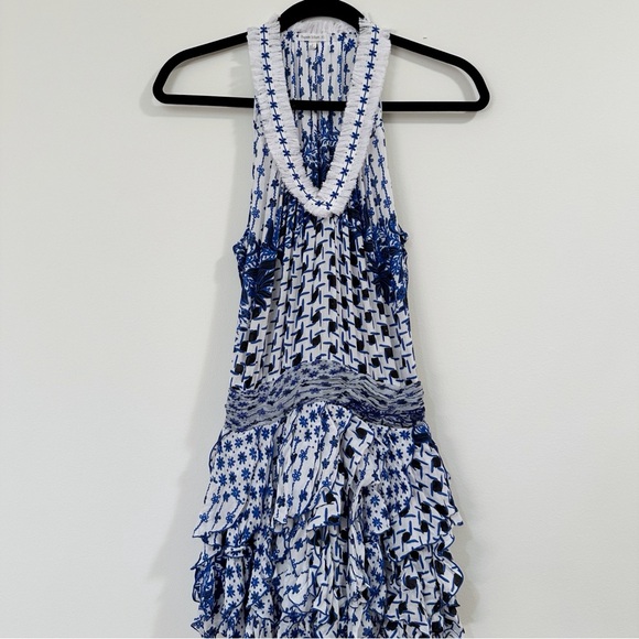 Poupette St. Barth Belinda Printed Dress Blue Size 0 - Picture 2 of 11